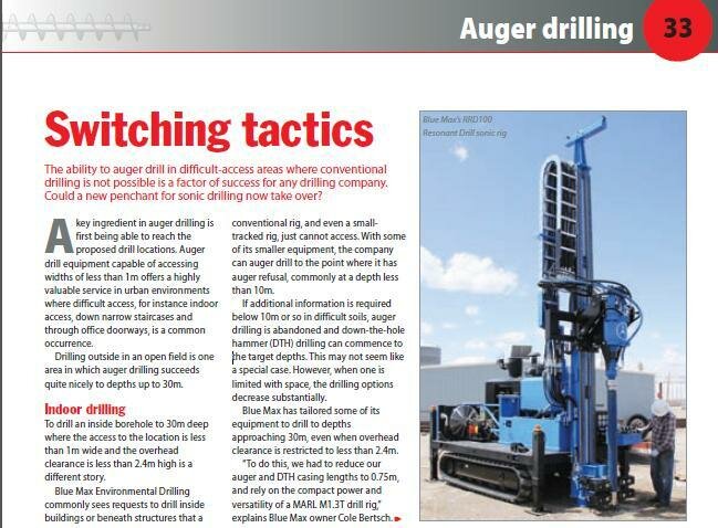 Sonic Drill - Article Re resonant drill